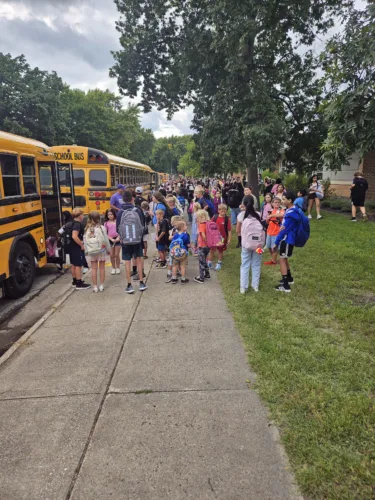 It’s back to school and the buses are here